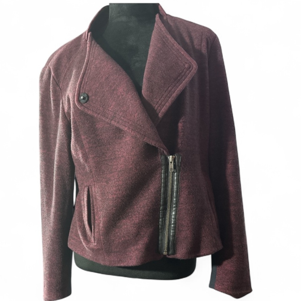 Women's Coldwater Creek Cropped Burgundy Jacket- Size L